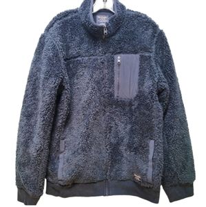ABERCROMBIE AND FITCH | Navy Heavy ZIP Sherpa Jacket, Sz L